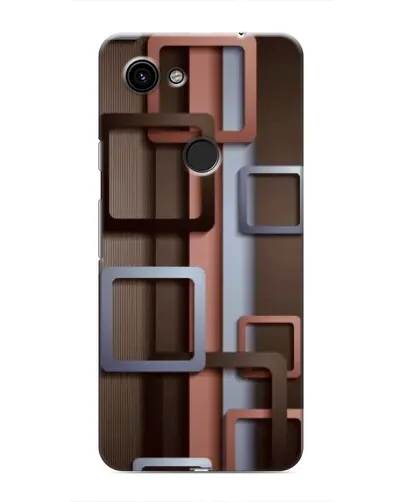 Чехол для Google Pixel 3 XL с картинкой «Коричневые объемные квадраты»