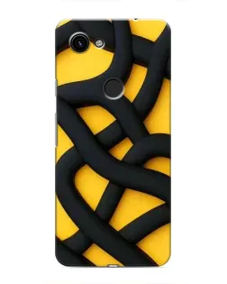 Чехол для Google Pixel 3 XL с картинкой «Черное желтое переплетение»