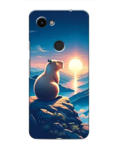 Чехол для Google Pixel 3 XL с картинкой «Закат солнца с капибарой»