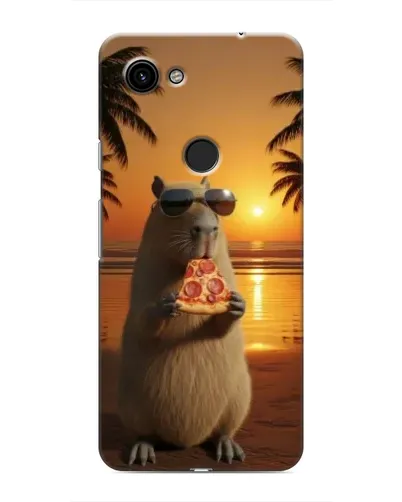 Чехол для Google Pixel 3 XL с картинкой «Капибара с пиццей»
