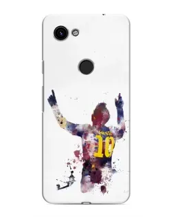 Чехол для Google Pixel 3 XL с картинкой «Акварельный Месси Барселона»