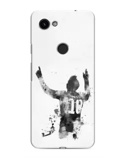 Чохол для Google Pixel 3 XL з картинкою «Чорно-білий силует Мессі»