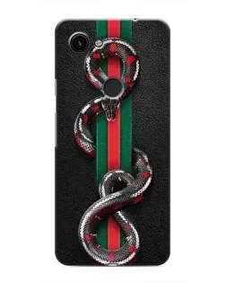 Чехол для Google Pixel 3a XL с картинкой «Gucci — змея на полосе»