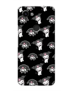 Чехол для Google Pixel 3a XL с картинкой «Черный паттерн Kuromi»