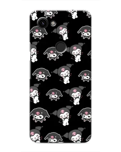 Чехол для Google Pixel 3a XL с картинкой «Черный паттерн Kuromi»