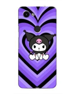 Чехол для Google Pixel 3a XL с картинкой «Kuromi и фиолетовые сердца»