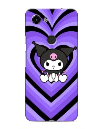 Чехол для Google Pixel 3a XL с картинкой «Kuromi и фиолетовые сердца»