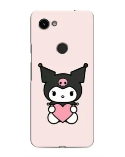 Чехол для Google Pixel 3a XL с картинкой «Kuromi и сердце»