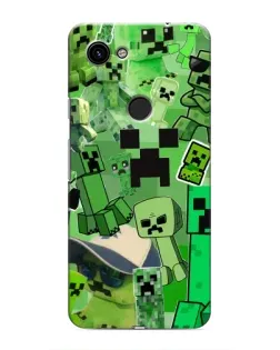 Чехол для Google Pixel 3a XL с картинкой «Криперы Minecraft»