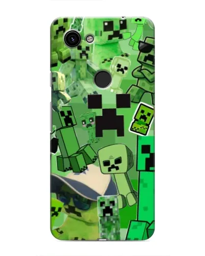 Чехол для Google Pixel 3a XL с картинкой «Криперы Minecraft»