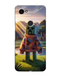 Чехол для Google Pixel 3a XL с картинкой «Крипер в свитере»