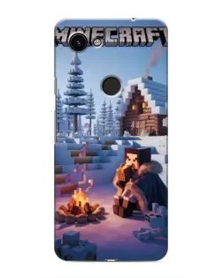 Чехол для Google Pixel 3a XL с картинкой «Зимний Minecraft»