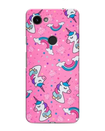 Чехол для Google Pixel 3a XL с картинкой «Unicorn паттерн розовый»