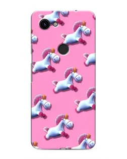 Чехол для Google Pixel 3a XL с картинкой «Единороги на розовом»