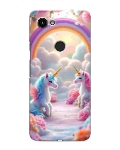 Чехол для Google Pixel 3a XL с картинкой «Радуга и единороги»