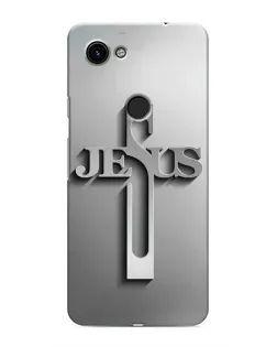 Чехол для Google Pixel 3a XL с картинкой «Металлический крест Jesus»