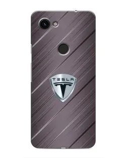 Чехол для Google Pixel 3a XL с картинкой «Металлическая текстура Tesla»