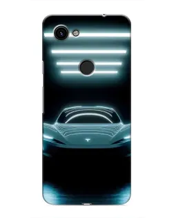 Чехол для Google Pixel 3a XL с картинкой «Tesla в неоне»