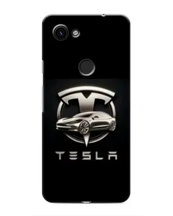 Чехол для Google Pixel 3a XL с картинкой «Tesla — серебристое авто»