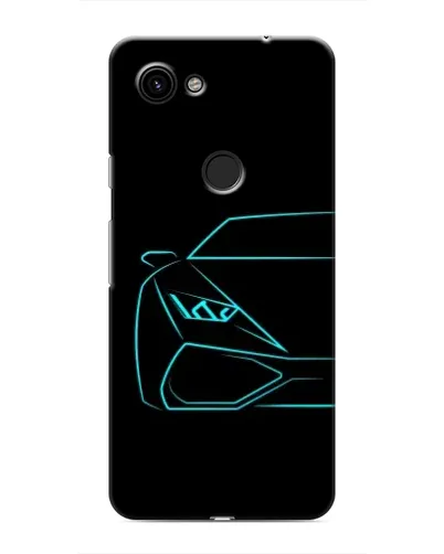 Чехол для Google Pixel 3a XL с картинкой «Голубой силуэт Lamborghini»