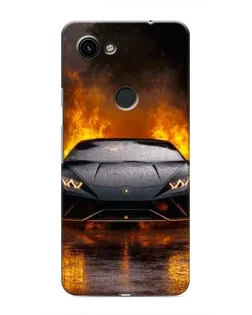 Чехол для Google Pixel 3a XL с картинкой «Lamborghini в огне»