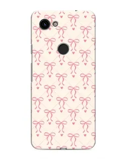 Чехол для Google Pixel 3a XL с картинкой «Розовые бантики Coquette»
