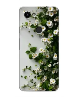 Чехол для Google Pixel 3a XL с картинкой «Ветка мелких белых цветов»