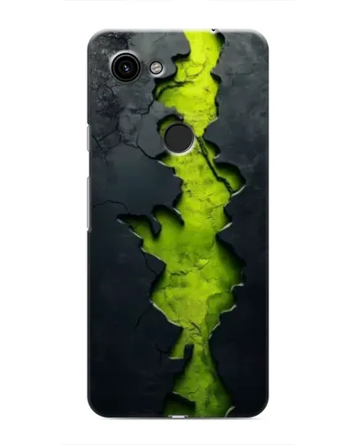 Чехол для Google Pixel 3a XL с картинкой «Салатовый разлом скалы»