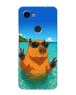 Чехол для Google Pixel 3a XL с картинкой «Морская капибара»
