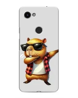 Чехол для Google Pixel 3a XL с картинкой «Капибара рэпер даб»