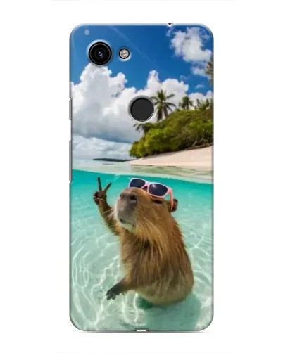 Чехол для Google Pixel 3a XL с картинкой «Капибара на море»