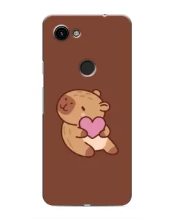 Чехол для Google Pixel 3a XL с картинкой «Капибара с сердцем»