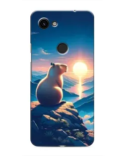 Чехол для Google Pixel 3a XL с картинкой «Закат солнца с капибарой»