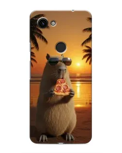 Чехол для Google Pixel 3a XL с картинкой «Капибара с пиццей»