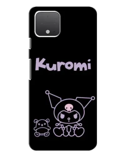 Чехол для Google Pixel 4 XL с картинкой «Kuromi — черный минимализм»