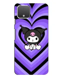 Чехол для Google Pixel 4 XL с картинкой «Kuromi и фиолетовые сердца»