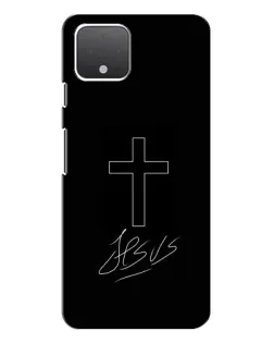 Чехол для Google Pixel 4 XL с картинкой «Графический крест Jesus»