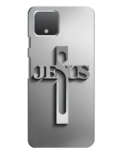 Чехол для Google Pixel 4 XL с картинкой «Металлический крест Jesus»