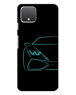 Чохол для Google Pixel 4 XL з картинкою «Блакитний силует Lamborghini»