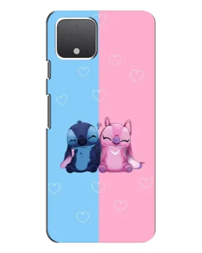 Чехол для Google Pixel 4 XL с картинкой «Stitch и Angel Love»