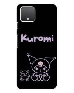 Чохол для Google Pixel 4 з картинкою «Kuromi — чорний мінімалізм»