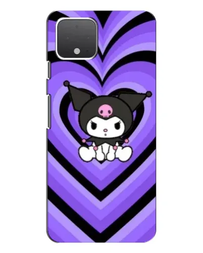 Чохол для Google Pixel 4 з картинкою «Kuromi та фіолетові серця»