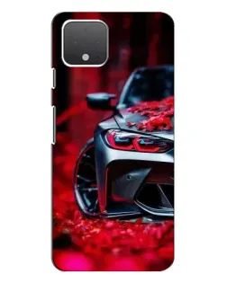 Чохол для Google Pixel 4 з картинкою «Спортивна BMW та квіти»