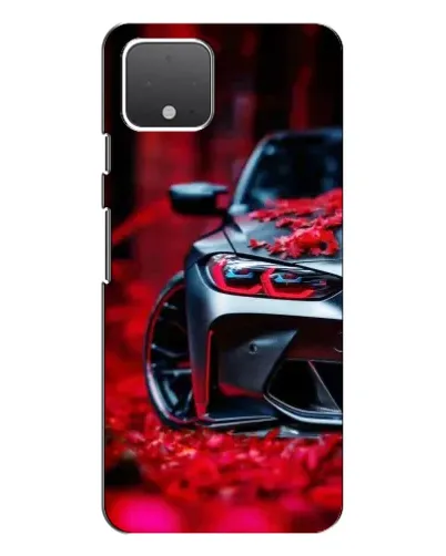 Чохол для Google Pixel 4 з картинкою «Спортивна BMW та квіти»