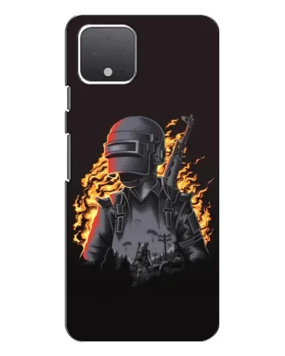 Чохол для Google Pixel 4 з картинкою «PUBG — вогняний силует»