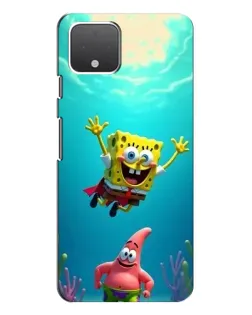 Чехол для Google Pixel 4 с картинкой «Спанч Боб под водой»