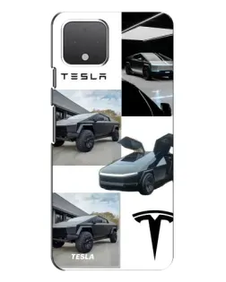 Чохол для Google Pixel 4 з картинкою «Колаж Cybertruck Tesla»