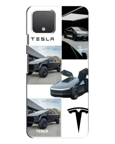 Чохол для Google Pixel 4 з картинкою «Колаж Cybertruck Tesla»