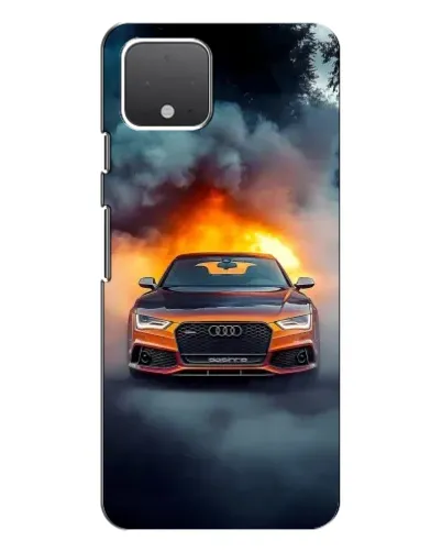 Чохол для Google Pixel 4 з картинкою «Audi у вогняному диму»