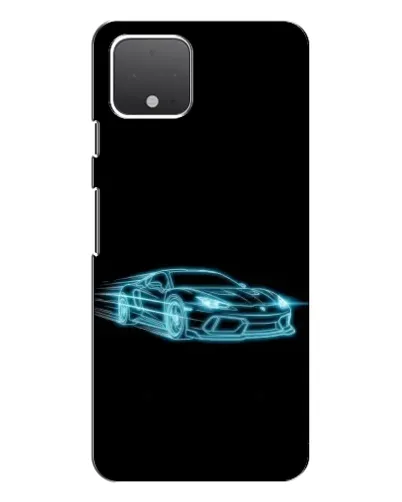 Чехол для Google Pixel 4 с картинкой «Неоновый контур Lamborghini»